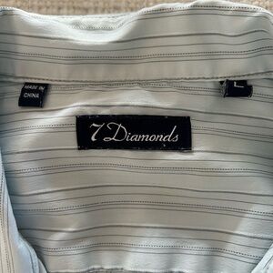 7 Diamonds light green/ blue long sleeve dress shirt . Large